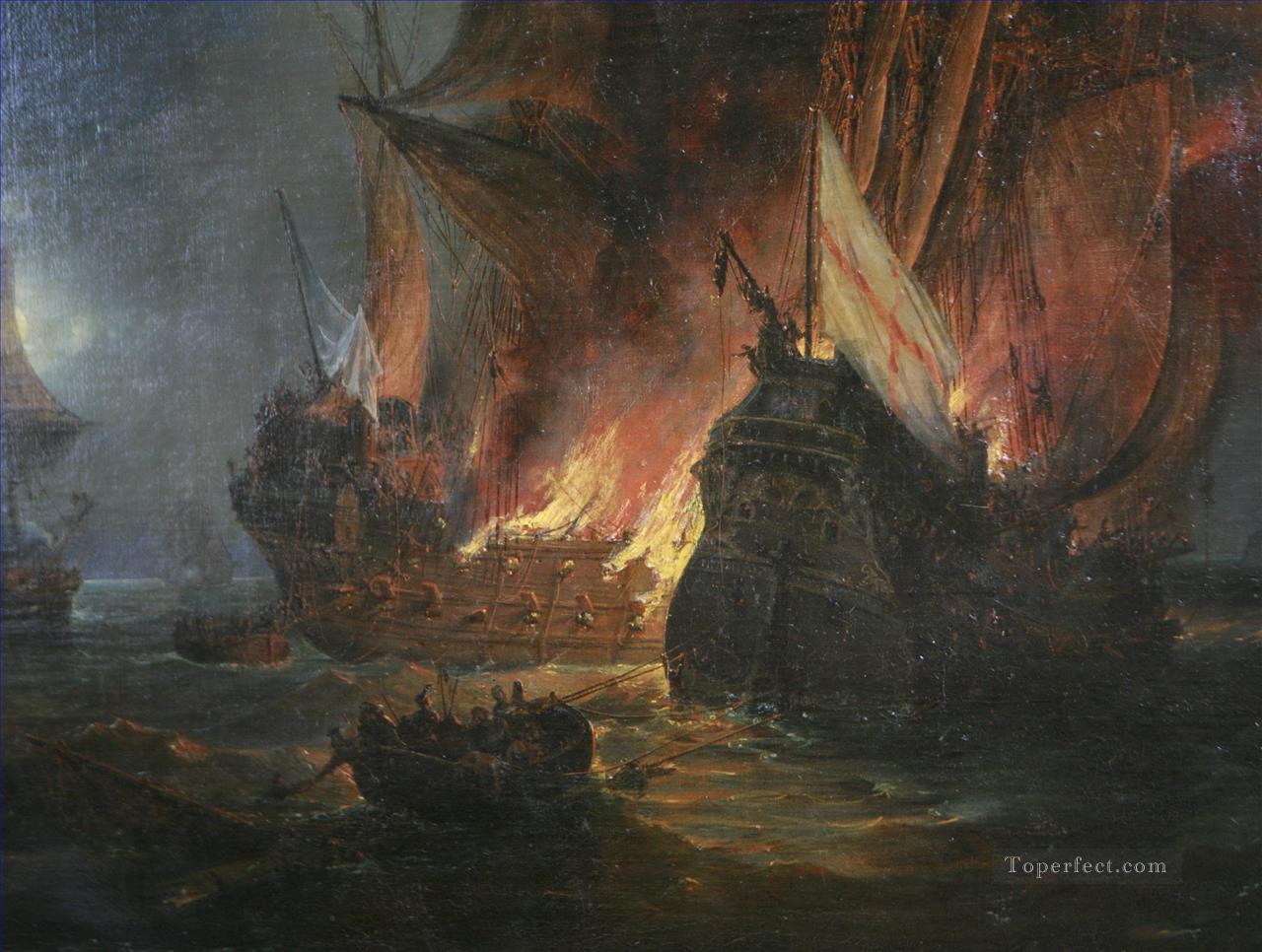 サン・マチュー・ピエール・ジュリアン・ジルベール海戦のコルデリエール戦闘油絵